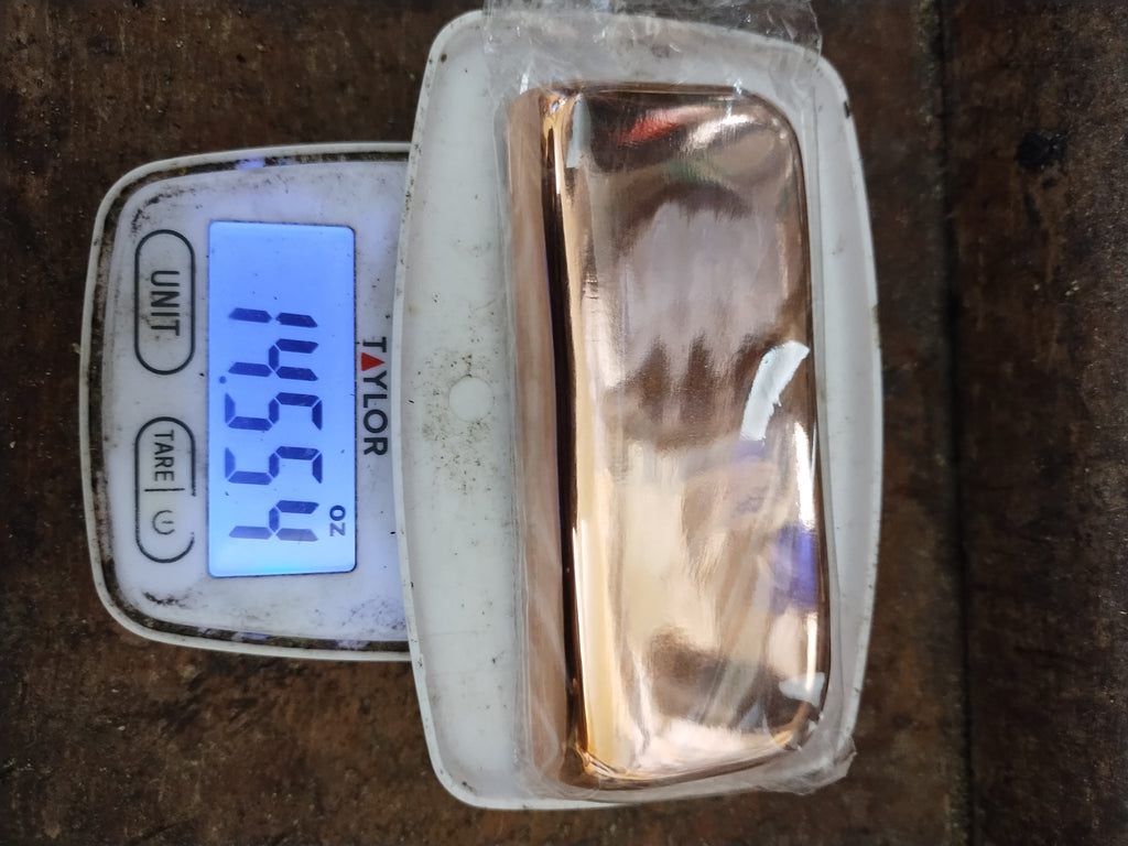 14.5 ounce Hand Poured and Polished Copper Bar