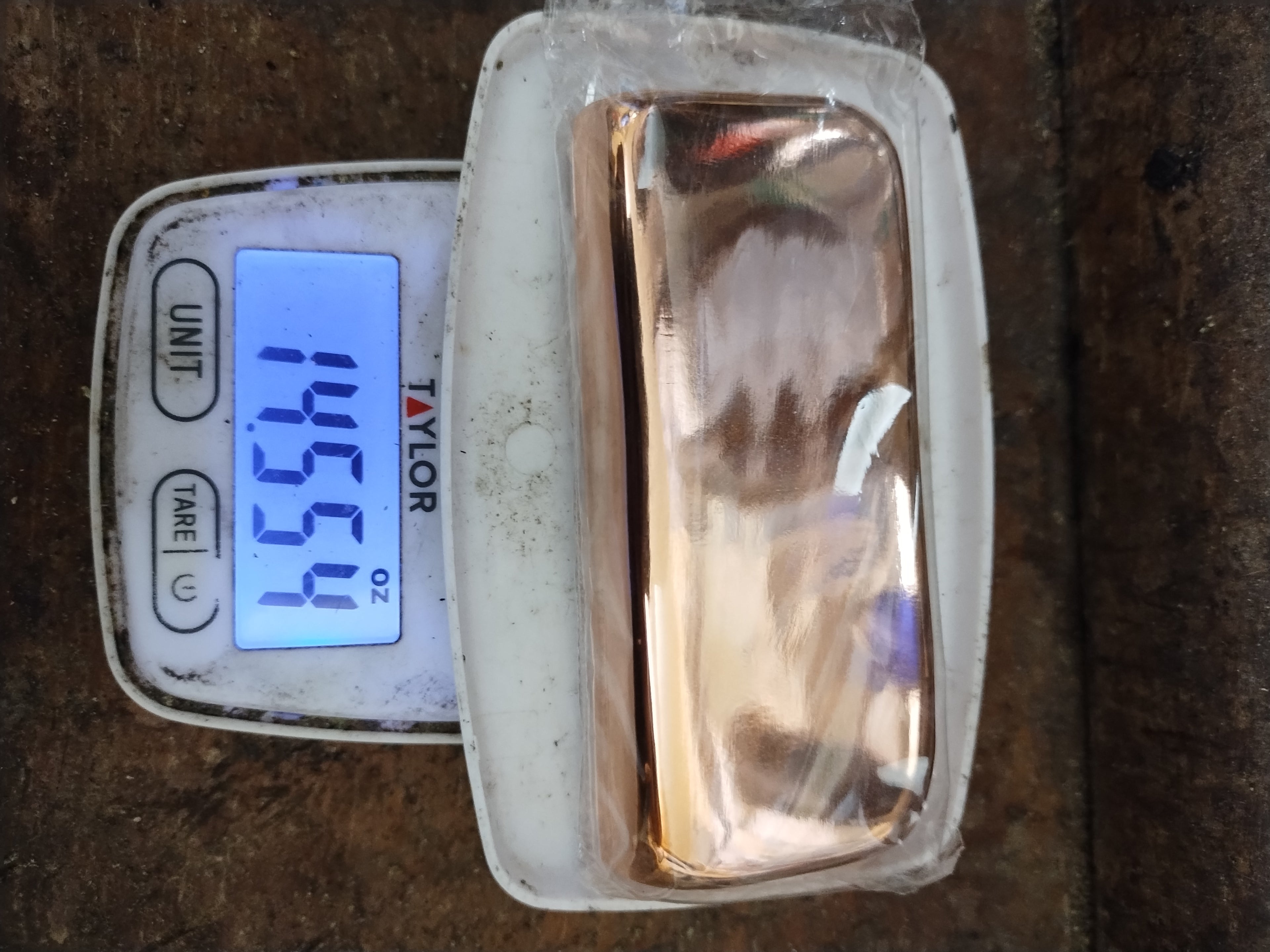 14.5 ounce Hand Poured and Polished Copper Bar
