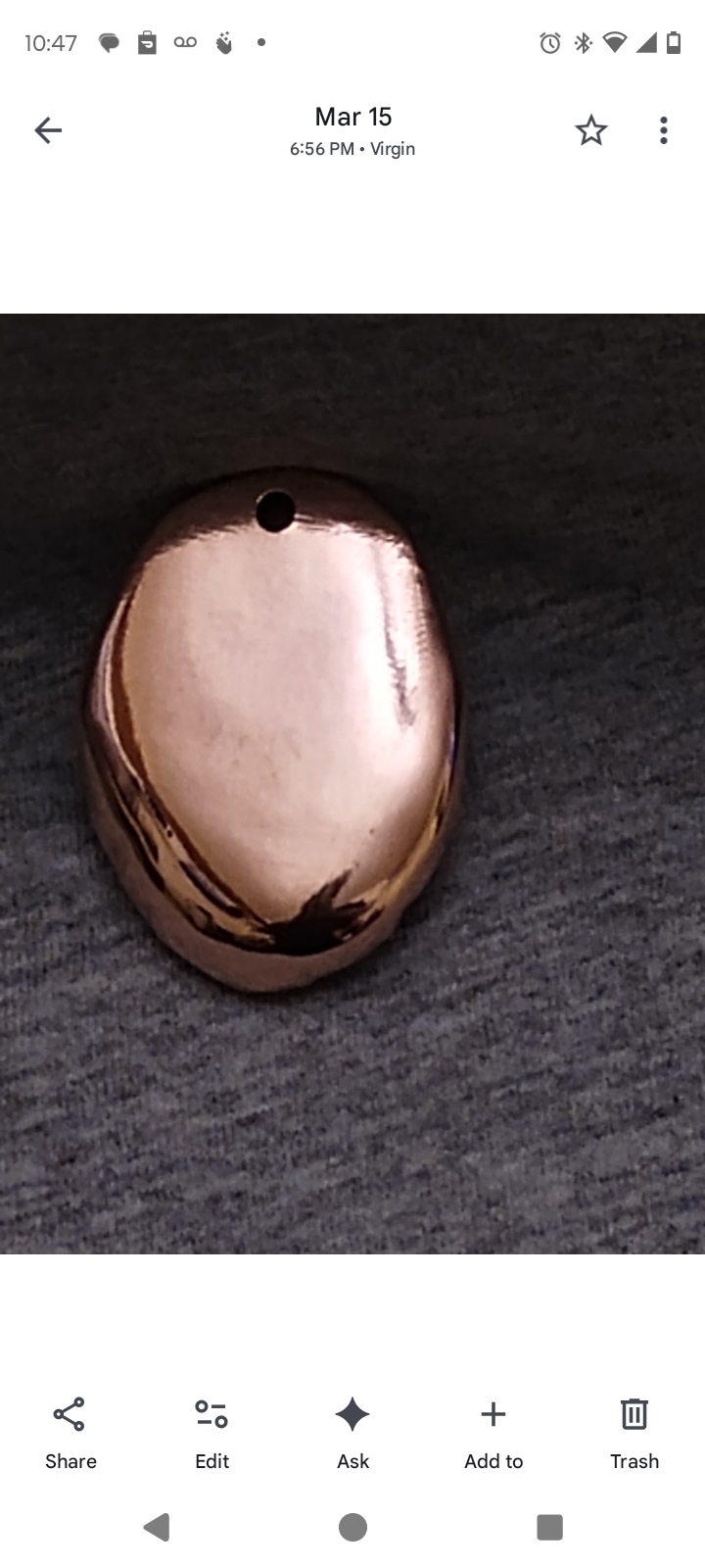 4 Ounce Hand Poured and Polished Copper Lion Head Pendant Cast