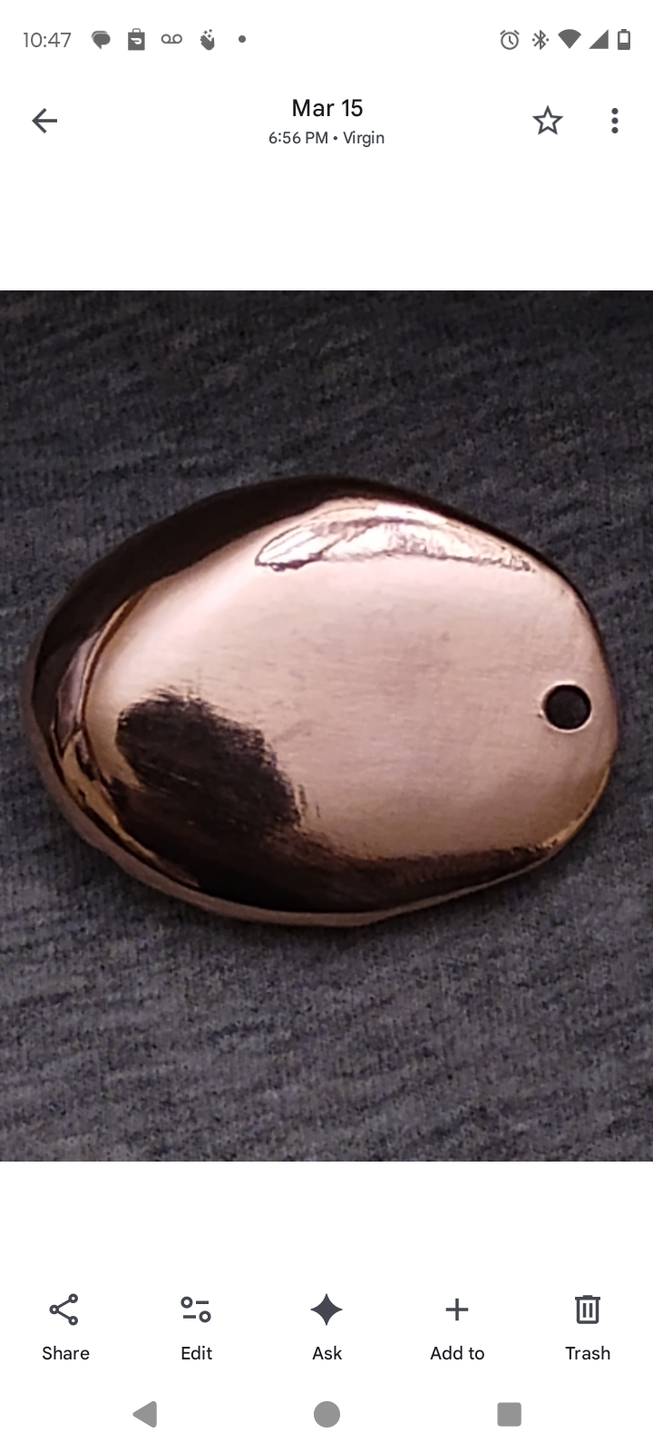 4 Ounce Hand Poured and Polished Copper Lion Head Pendant Cast
