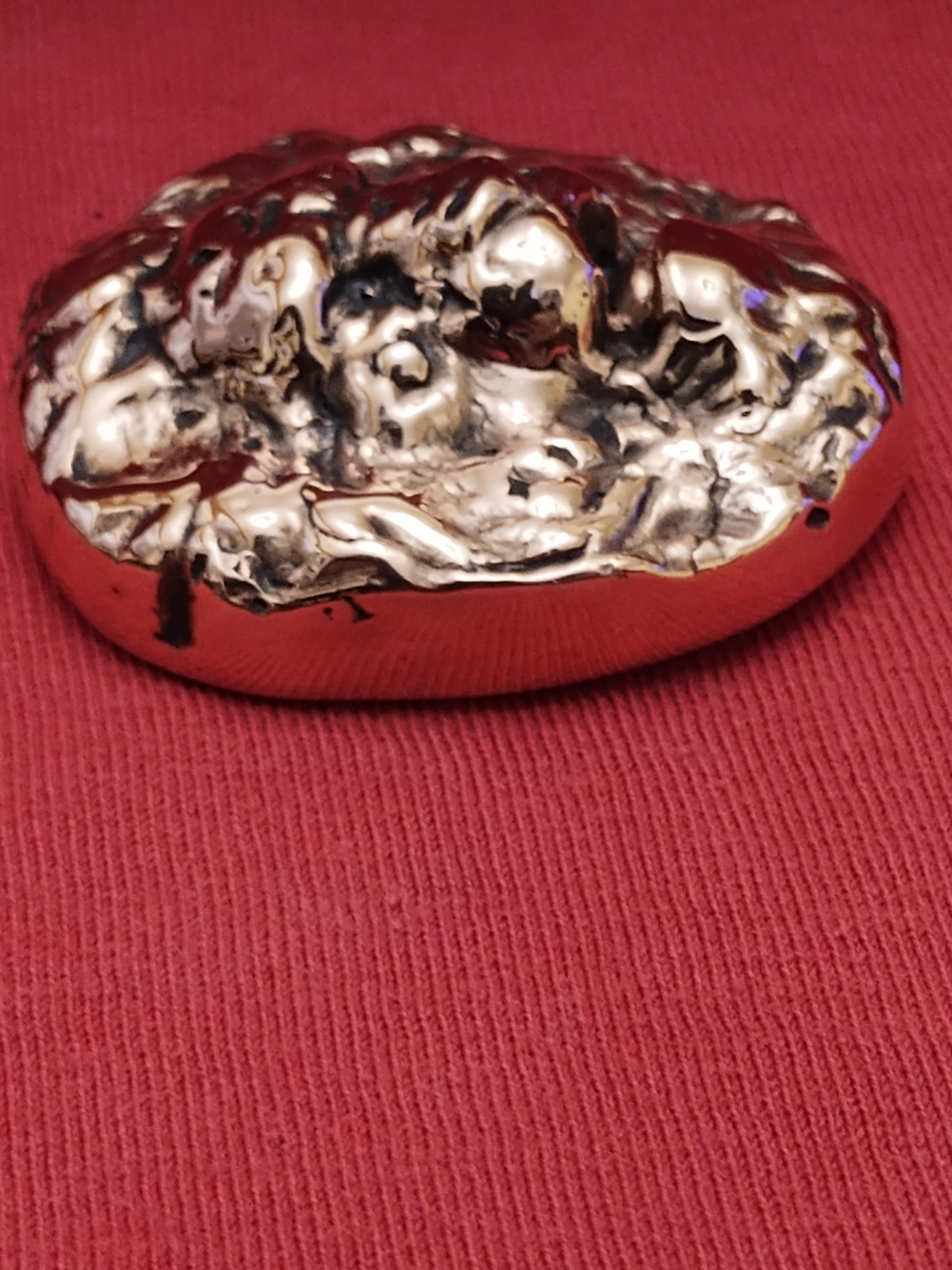 3.7 Ounce Hand Poured and Polished Copper Lion Head Cast
