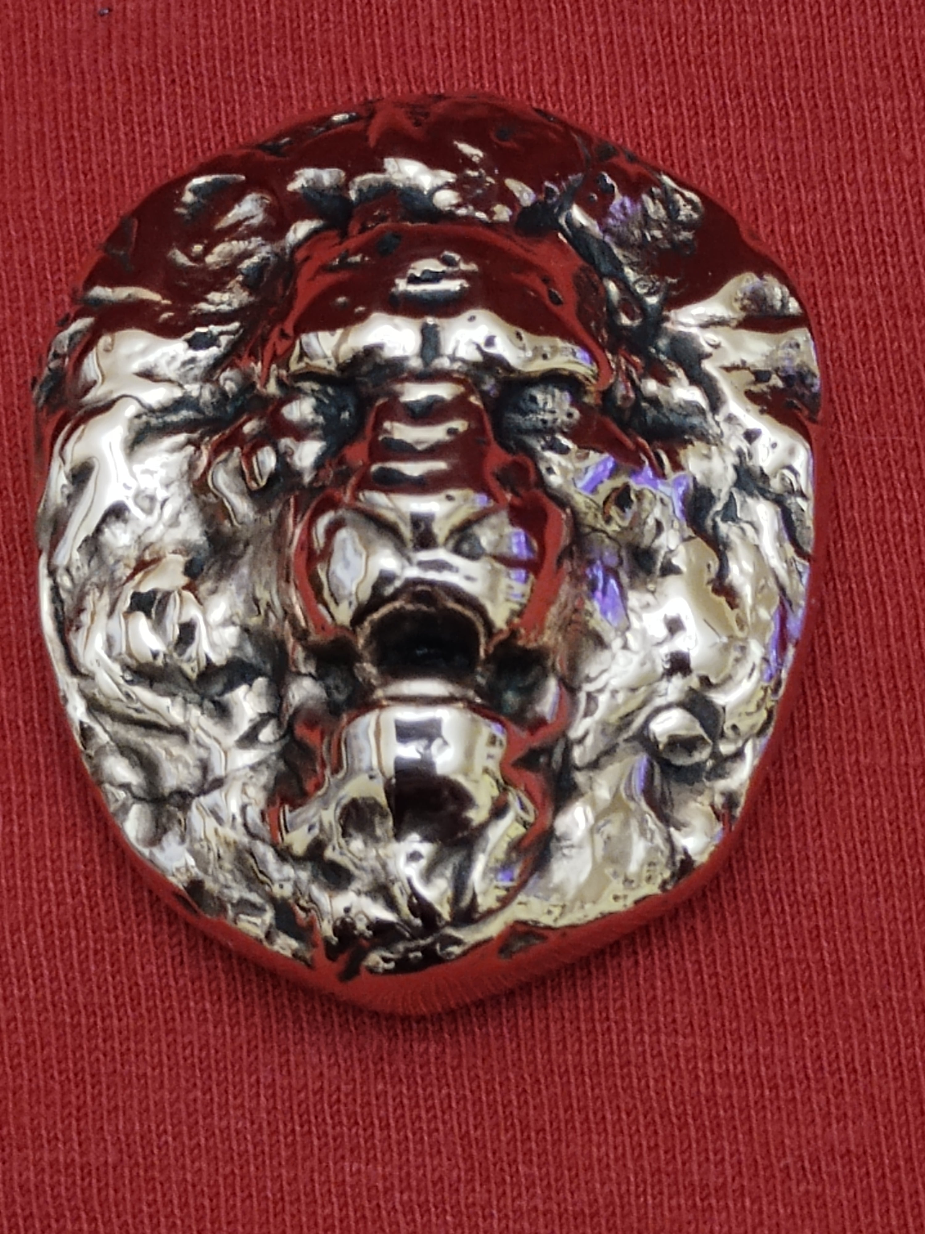 3.7 Ounce Hand Poured and Polished Copper Lion Head Cast