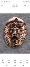 4 Ounce Hand Poured and Polished Copper Lion Head Pendant Cast